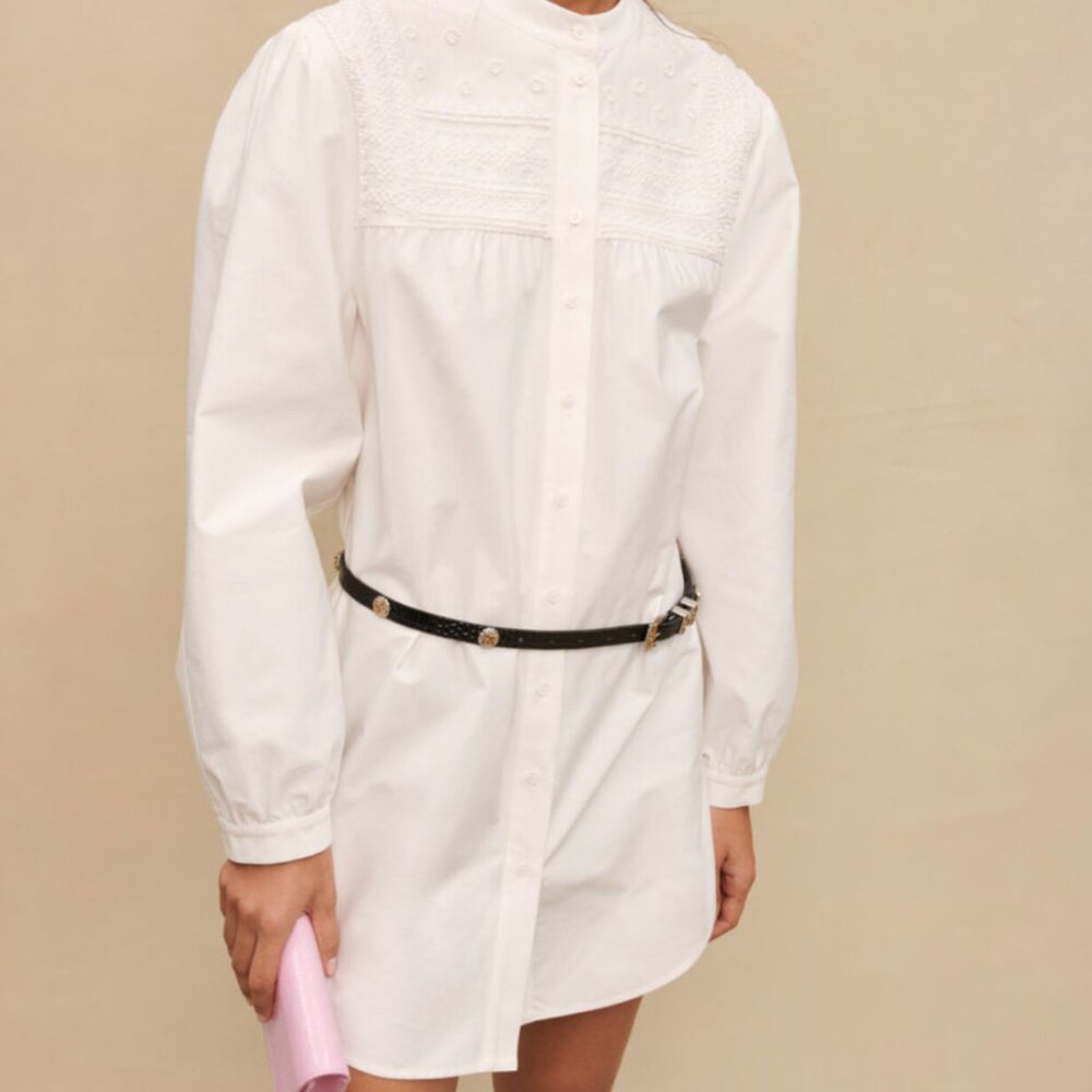 Maje Short Dress with Voluminous Sleeves (New with Tags)